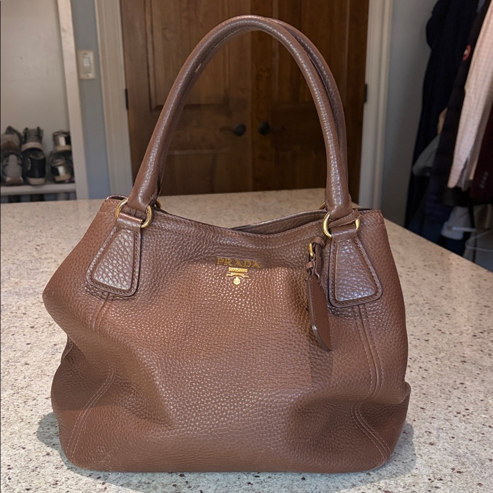 Prada Brown Leather Shoulder Bag